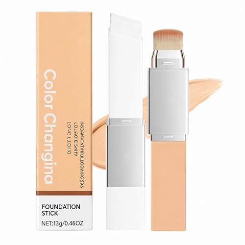 Blanc Cover Cream Stick ? Korean Color Changing Foundation Stick with Volufiline & Collagen ? Concealer Foundation Sticks for Dewy Skin? Makeup Foundation Stick with Detachable Brush (Natural)
