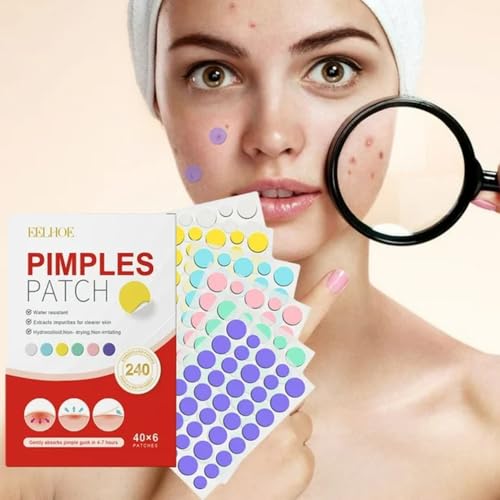 240 Acne Pimple Patches – Hydrocolloid Spot Stickers Waterproof