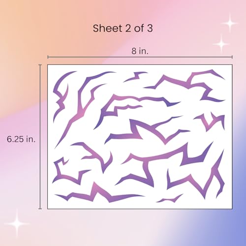 UV Glow Temporary Tattoos - 3 Sheets Neon Purple Blacklight