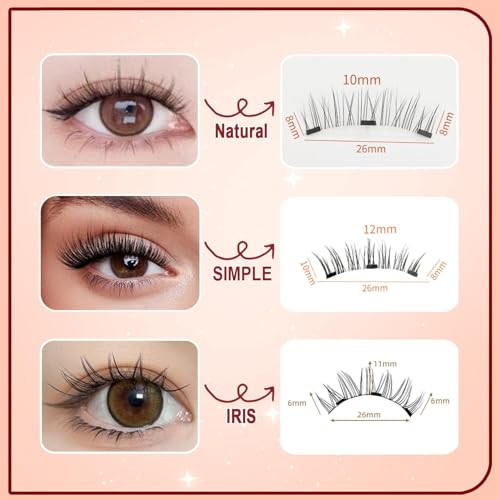 Magnetic Eyelashes Kit with Applicator & Mirror - Natural Look