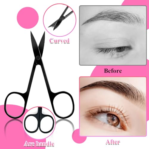 8-in-1 Eyebrow Grooming Kit with Trimmer Scissors Tweezers Brush Dermaplaning Travel Case