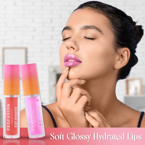 Profusion Cosmetics Hydrating Lip Oil - Non-Sticky Shine, Vegan