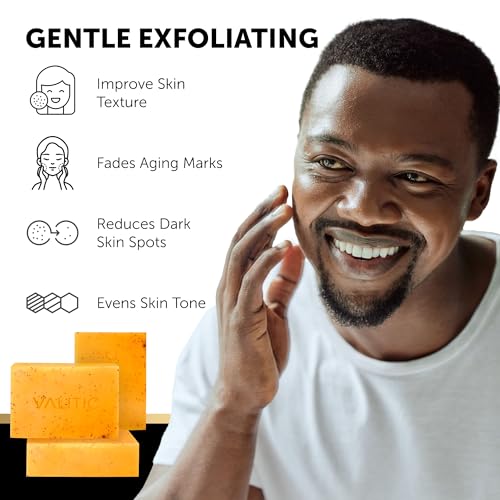 VALITIC Kojic Acid Soap - Turmeric Soap for Dark Spots for Face and Body - Exfoliating Bar for Hyperpigmentation, Skin Tone Corrector with Retinol, Vitamin C, Collagen and Hyaluronic Acid - 1 Pack