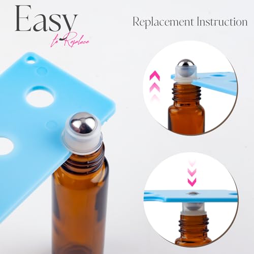 10ml Amber Glass Roller Bottles for Essential Oils, 4-Pack