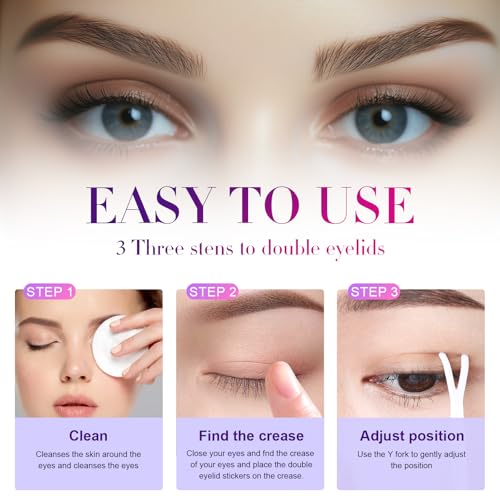 Double Eyelid Tape 600 Pcs,Create Perfect Double Eyelids, Lift Sagging Eyelids, Change Asymmetrical Eye Size,Three Sizes To Perfectly Enhance Your Eyes,And Make Your Eyes More Charming