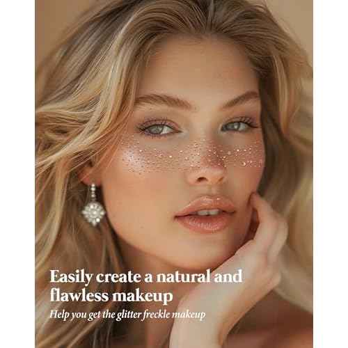 Body Face Glitter Rave Festival Pride Party Accessories - Rose Gold Waterproof Face Tattoos Speckles Makeup Patches for Women - 8 Counts