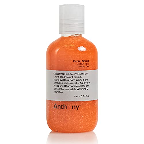 Anthony Facial Scrub – Men’s Exfoliating Face Wash with Vitamin C, Aloe, Chamomile and Algae for Deep Cleansing and Detoxifying 3.4 Fl Oz