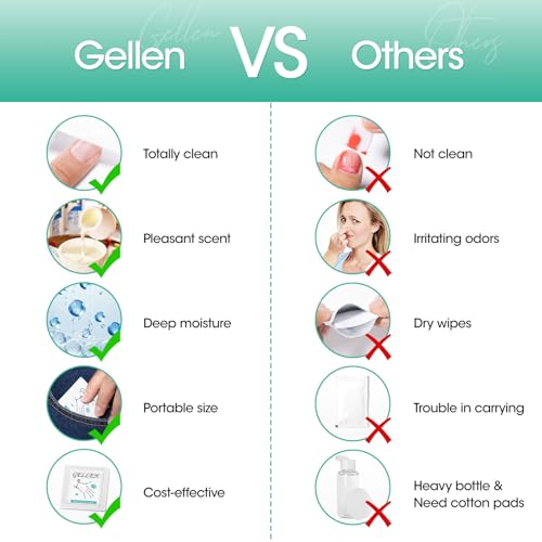 GELLEN Lint-Free Nail Cleanser Pads - 200 Pack Alcohol Prep Wipes