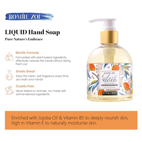 ROMIIE ZOI Liquid Hand Soap with Gift Box - Pure Nature's Embrace - Splash Mango - 260ml/ 8.7 fl.oz