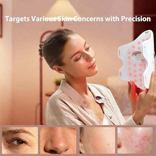 Red Light Therapy Mask for Face, 4 Modes LED Skin Care Device