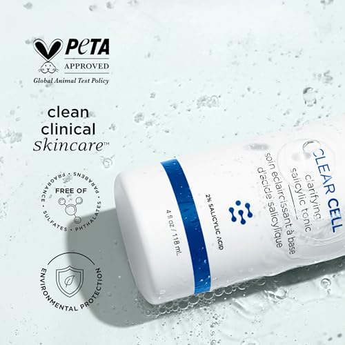 IMAGE Skincare, Clear Cell Clarifying Salicylic Tonic, Mattifying Toner for Pores, Redness and Light Exfoliation for Oily Prone Skin, 4 fl oz
