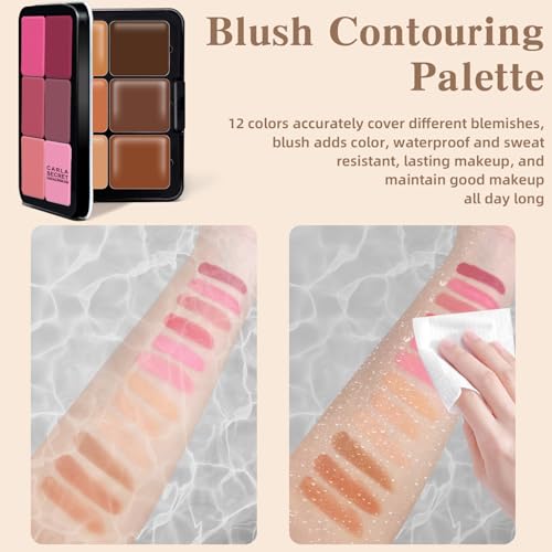 HOSAILY 12-Color Cream Blush & Concealer Palette