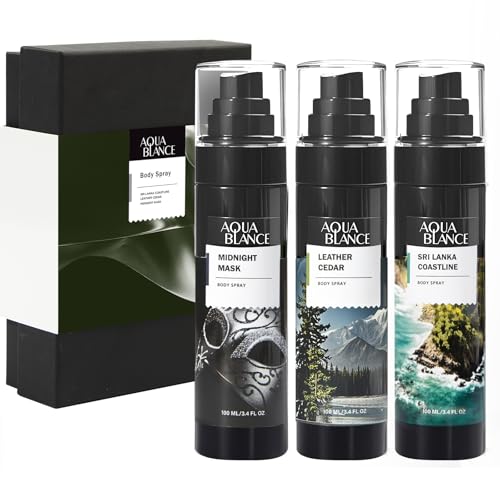 AQUA BLANCE Men's Body Spray 3-Pack, 10.2 Fl Oz