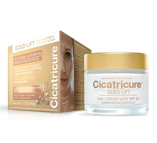 Cicatricure Gold Lift Day Cream, Anti Aging Face Moisturizer with SPF 30, Hydrating Skin Care with Gold, Calcium & Silicon to Lift and Tighten Face Contour 1.7 Ounce