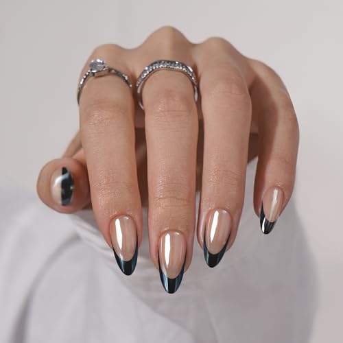 BTArtbox Press On Nails£¬Black Swan with Black French Set