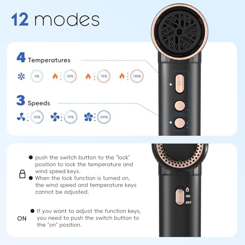 Nicebay Ionic Hair Dryer 1600W Brushless Motor with Diffuser