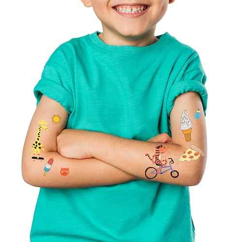 Tattly Kids Temporary Premium Tattoos - 59 Pieces, Skin-Safe Tested, Cruelty-Free Vegan Ink, Water Resistant, Adults, Teens or Kids, Realistic, Artist Designed
