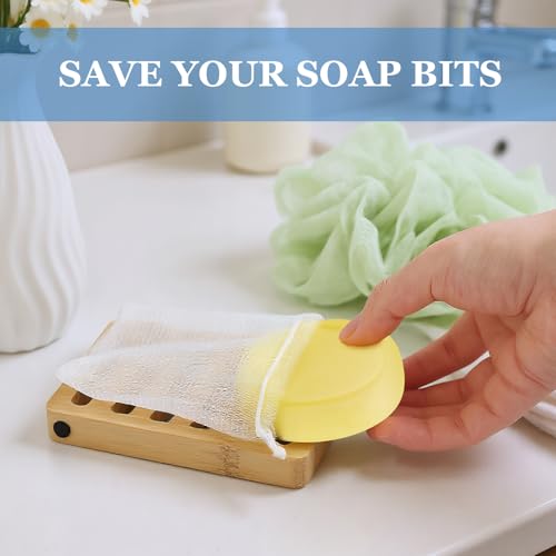 40 PCS Soap Saver Bags with Drawstring, Exfoliating Mesh Pouches