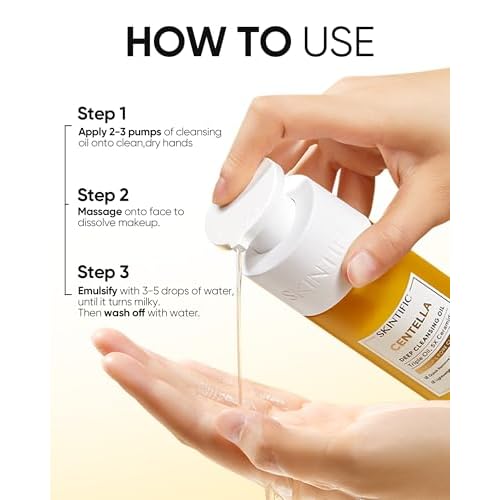 Centella Deep Cleansing Oil, Hydrating Makeup Remover for Waterproof Makeup & Sunscreen, Microemulsion Oil Cleanser with Jojoba & Camellia, 5X Ceramides for Sensitive Skin, Pore Cleansing ? 6.76fl oz