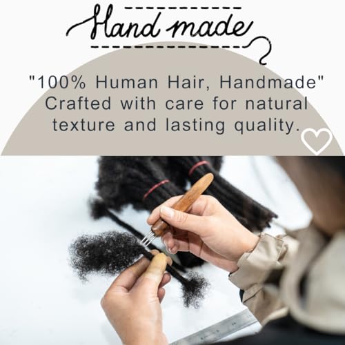 0.2-0.8cm Locs 8-18 I nch 20 Strands 100% Real Human Hair Dreadlock Extensions for Man/Women Permanent Loc Extensions Bundles Can Be Dyed Bleached Curled & Twisted (0.8CM, 1B, 16 INCH)