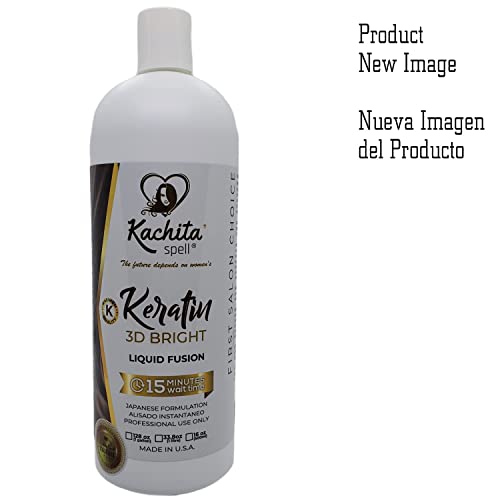 Kachita Spell 3D Hight Bright Keratin Brazilian Keratin Treatment Chocolate Smoothing Treatment, Blowout Straightening and Smooths System for Damaged and Dry Hair 1L Professional Results