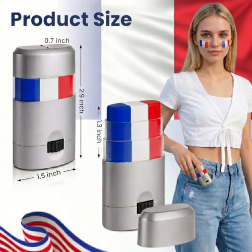 3 Pack Face Paint Stick - Blue, White & Red Sports Makeup