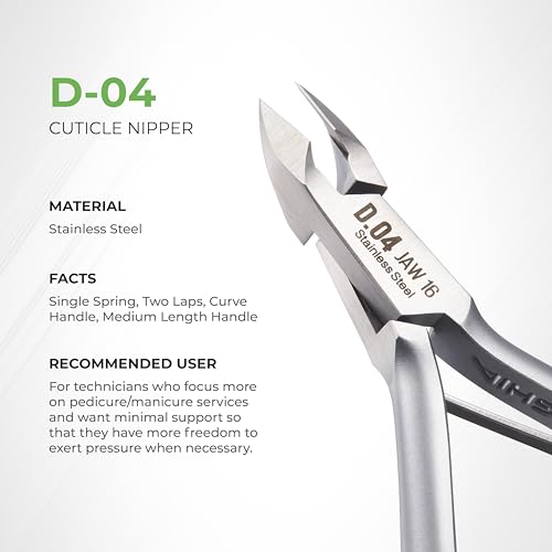NGHIA D-04 Cuticle Nipper Jaw 14 - Stainless Steel Professional Nail Trimmer