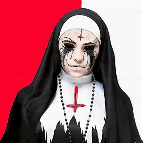 Halloween Nun Rhinestone Face Gems - Reusable Temporary Tattoo Stickers