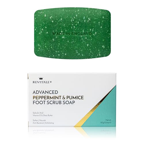 REVITALE Peppermint & Pumice Foot Scrub Soap - Exfoliating Foot Bar