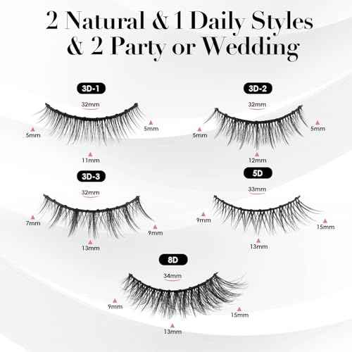 Magnetic Eyelashes with Eyeliner Kit ? Upgraded 10 Micro-Magnets, Natural Look, Reusable & Waterproof Lashes with Applicator ? Pesta?as Postizas Magn?ticas Naturales