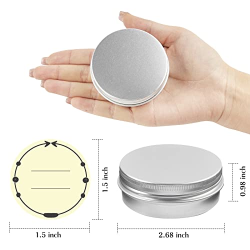 TUZAZO 24 Pack 2 Oz Aluminum Tins with Screw Lids