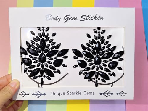 Topz Black Rhinestone Body Gems Sticker Temporary Tattoo