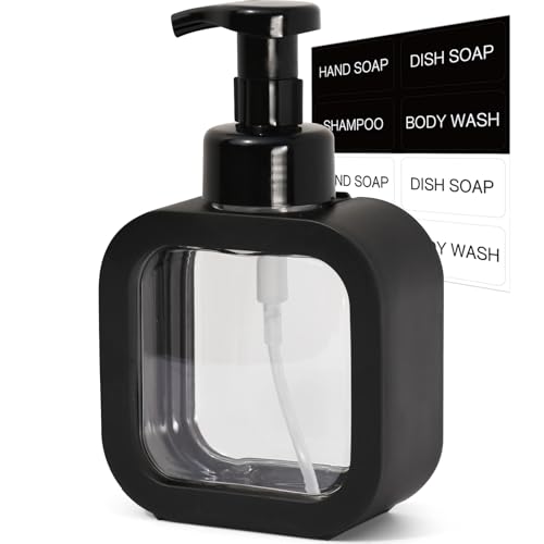 Foaming Soap Dispenser 300ml Refillable with 8 Waterproof Labels