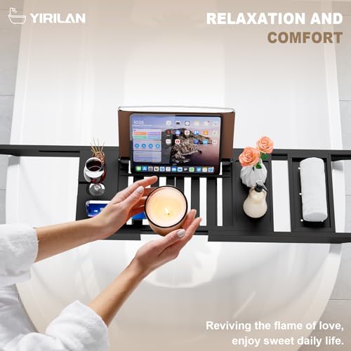 Foldable Bathtub Caddy Expandable Bath Tray