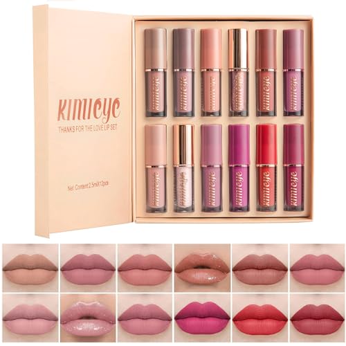 12-Piece Matte Liquid Lipstick Set, Waterproof 24H Wear