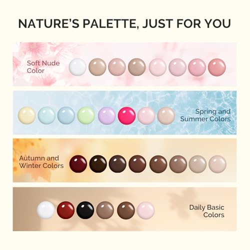 MelodySusie Plant-Based Gel Nail Polish Set, 8pc, HEMA-Free, UV LED