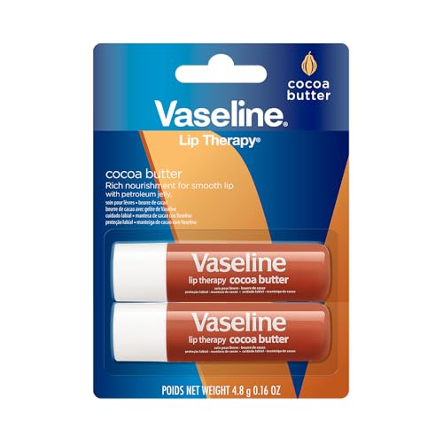Vaseline Lip Therapy Cocoa Butter Twin Pack - 2 Count, Hydrating Lip Balm
