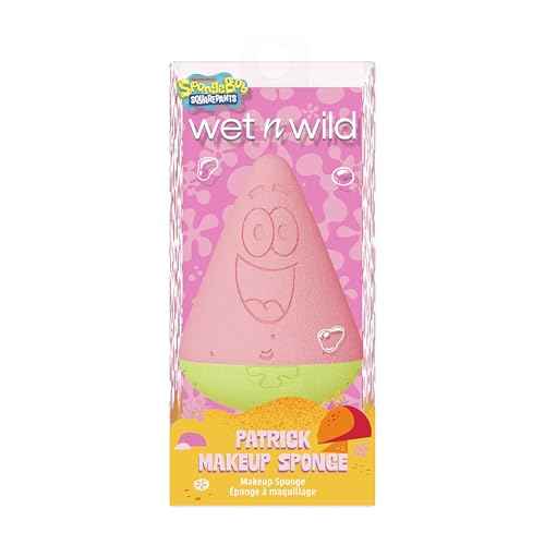wet n wild SpongeBob SquarePants Collection Makeup Sponge, Hydrophilic, Reusable 3D Beauty Blender for Foundation, Contour & Highlighting, Patrick Star Edition