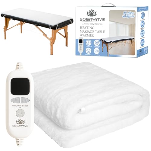 Fleece Massage Table Heating Pad with Timer & 6 Heat Levels (30" x 73")