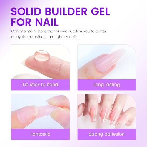 AIJIMEI Clear Solid Builder Gel for Nail Extensions & Strengthening, 100g