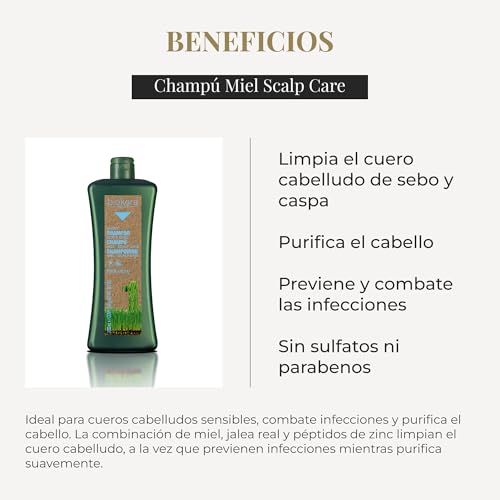 Salerm Biokera Natura Honey Scalp Care Shampoo, 1000 Milliliter