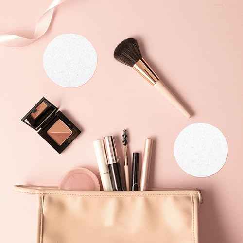 100 Count Compressed Facial Sponges 100% Natural Cellulose Eco-Friendly Makeup Sponges for Gentle Cleansing, Exfoliating & Stubborn Makeup Removal Travel for Women (Round white)
