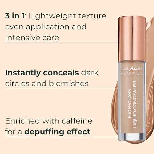 M. Asam MAGIC FINISH HIGHCLASS LIQUID CONCEALER Beige (0.13 fl oz) - 4-in-1 Concealer With Mimic-Lift complex & High Coverage For Dark Circles & Blemishes, Vegan Make Up With Illuminating Pigments