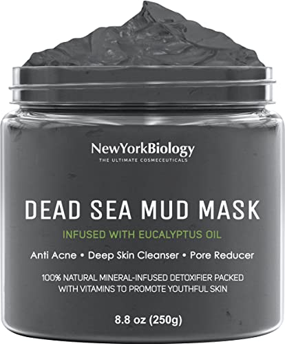 New York Biology Eucalyptus Dead Sea Mud Mask with 3 Silicone Brushes