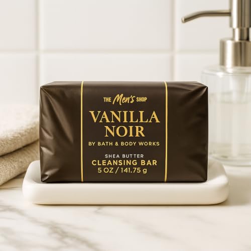 Bath & Body Works Vanilla Noir Shea Butter Cleansing Bar ? 3 Pack ? Vanilla Bean, Amber & Sandalwood Scent ? 5 oz Each