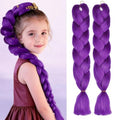 24-Inch Purple Braiding Hair Extensions - 2 Packs Jumbo Prestretched