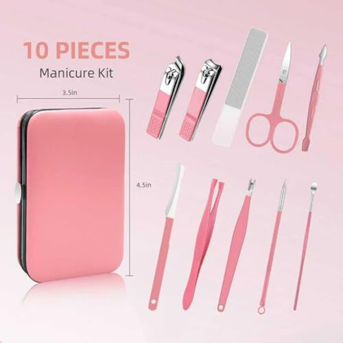 10-in-1 Manicure Kit with Nail Clippers & Glass File