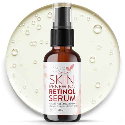 Retinol Serum for Face with Hyaluronic Acid & Vitamin E - For Anti-Aging, Fine Lines, Wrinkles, Resurfacing, Acne Marks and Scars, Skin Brightening, Dark Spot Correction Night Serum - 1oz