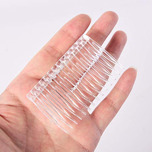 Pangda 10-Pack Clear Hair Comb Clips – 14-Tooth Bridal Veil Combs