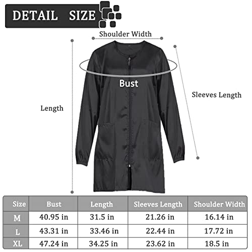 Exttlliy Chameleon Fabric Professional Salon Smock Stylist Jacket Waterproof Haircut Cape Barber Apron (Black, M)